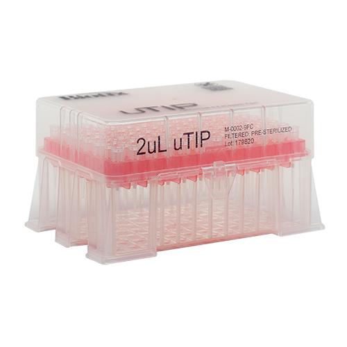 Biotix Pipette Tips - 0.1-2uL. uL. Racked, Filtered, Sterilized, Low Retention.