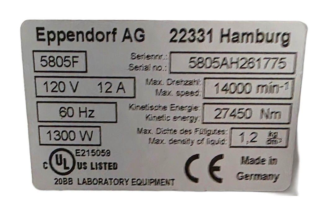 Eppendorf Refrigerated Centrifuge 5804R + Rotor